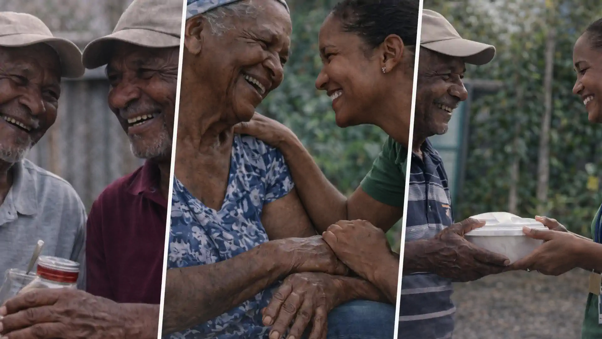 Woman cooking outside